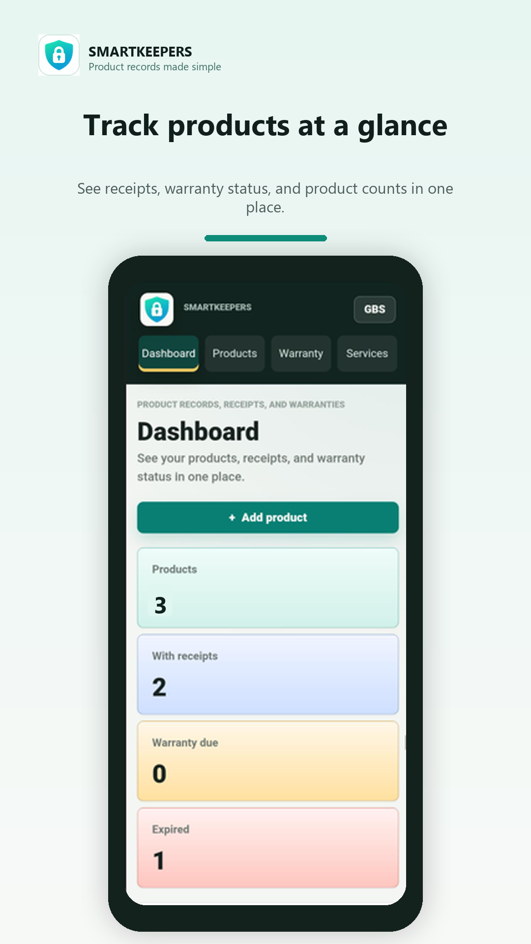 SmartKeepers edit product screen